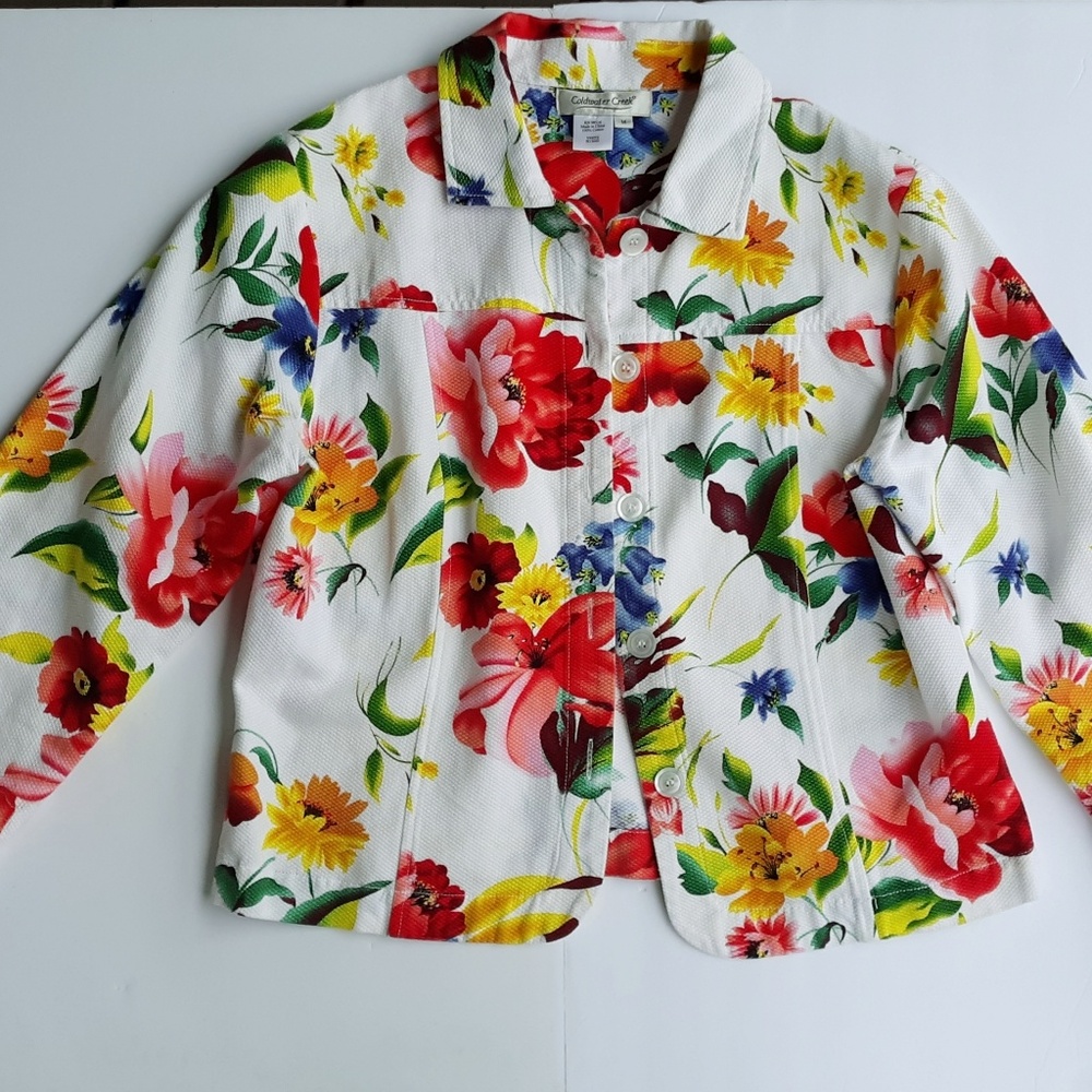 Coldwater creek womens floral jacket medium